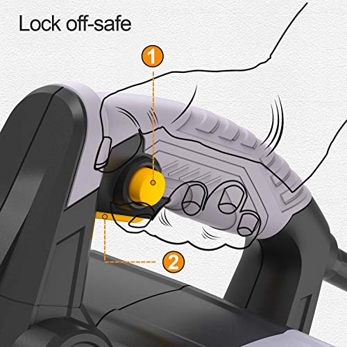 Electric Hand Planer, Jellas 16800RPM Planer, with 2 Reversible HSS Blades, 2mm Adjustable Cut Depth, Parallel Fence Bracket, Ideal Planer Woodworking, EP710