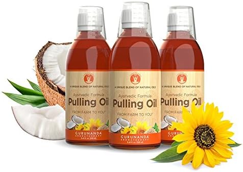 GuruNanda Oil Pulling Oil Oral Detox Oil Refreshing Ayurvedic Blend of Coconut, Sesame, Sunflower, Peppermint Oils