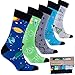 socks n socks-Men's 5-pair Luxury Cotton Science Funny Cool Socks Gift Box