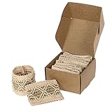 Lings moment Handmade Burlap Napkin Rings Set of 6 for Rustic Vintage Theme Wedding Party Holiday Dinner Kitchen Table Accessories