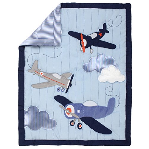 Carter's Take Flight Airplane/Cloud/Star 4 Piece Nursery Crib Bedding