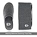 Sunshine Code Men's Memory Foam Cotton Washable Slippers with Matching Travel Bag for Home Hotel Spa Bedroom, M, Black
