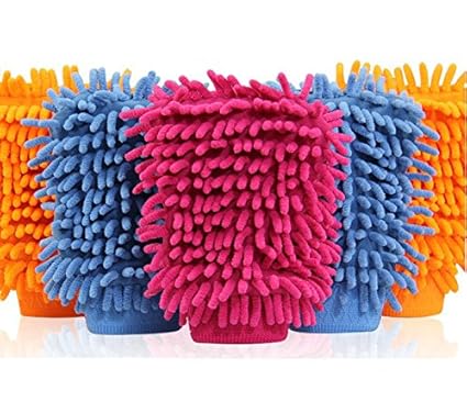 Lifestyle Solutions Single-Sided Microfiber Cleaning Gloves Pack of 4 (Assorted Colors)