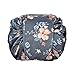 WJood Portable Fashion Drawstring Cosmetic Bag Large Capacity Waterproof Travel Makeup Pouch Magic Toiletry Bag for Womens Girls,Flower