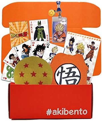 Akibento Exclusive Dragon Ball Z Bundle Box(Dragon Ball Plush, Lanyard, Playing Card, Sticker Set and Goku Symbol Beanie