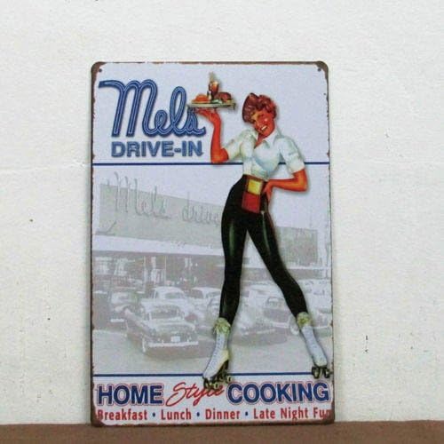 Home Cooking Tin Sign 30X20Cm Beauty With A Tray For Restaurant