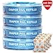 Diaper Pail Refill, 100% Lock Smell Compatible with Diaper Genie Pails 1120 Count Supply 4 and 6 Months (4 Pack)