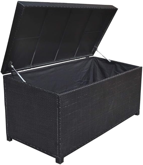 Jur_Global Style 2 - Caja de almacenamiento de mimbre para patio, color