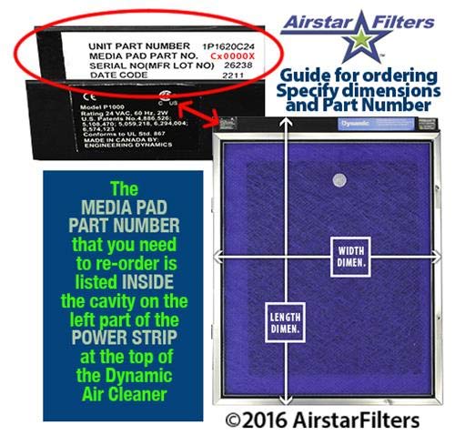 16 x 25 x 1 - Pristine Air Air Cleaner Replacement Filter Pads, (3) Pack