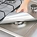 4-Pack Gas Range Protectors - Silver/Grey Gas Stove Burner Protector Liner Cover Clean Mat Pad - Reusable, Non-Stick, Dishwasher Safe, Easy to Clean - FDA Approved,10.6