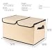 Larger Storage Cubes [4-Pack] Senbowe 33 Quart Linen Fabric Foldable Collapsible Storage Cube Bin Organizer Basket with Lid, Handles, Removable Divider For Home, Nursery, Closet - (16.5 x 11.8 x 9.8”)