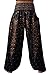 B BANGKOK PANTS Women's Harem Bohemian Hippie Yoga Pajamas Pants Boho Clothing (Black Peacock, 16-20 Plus)
