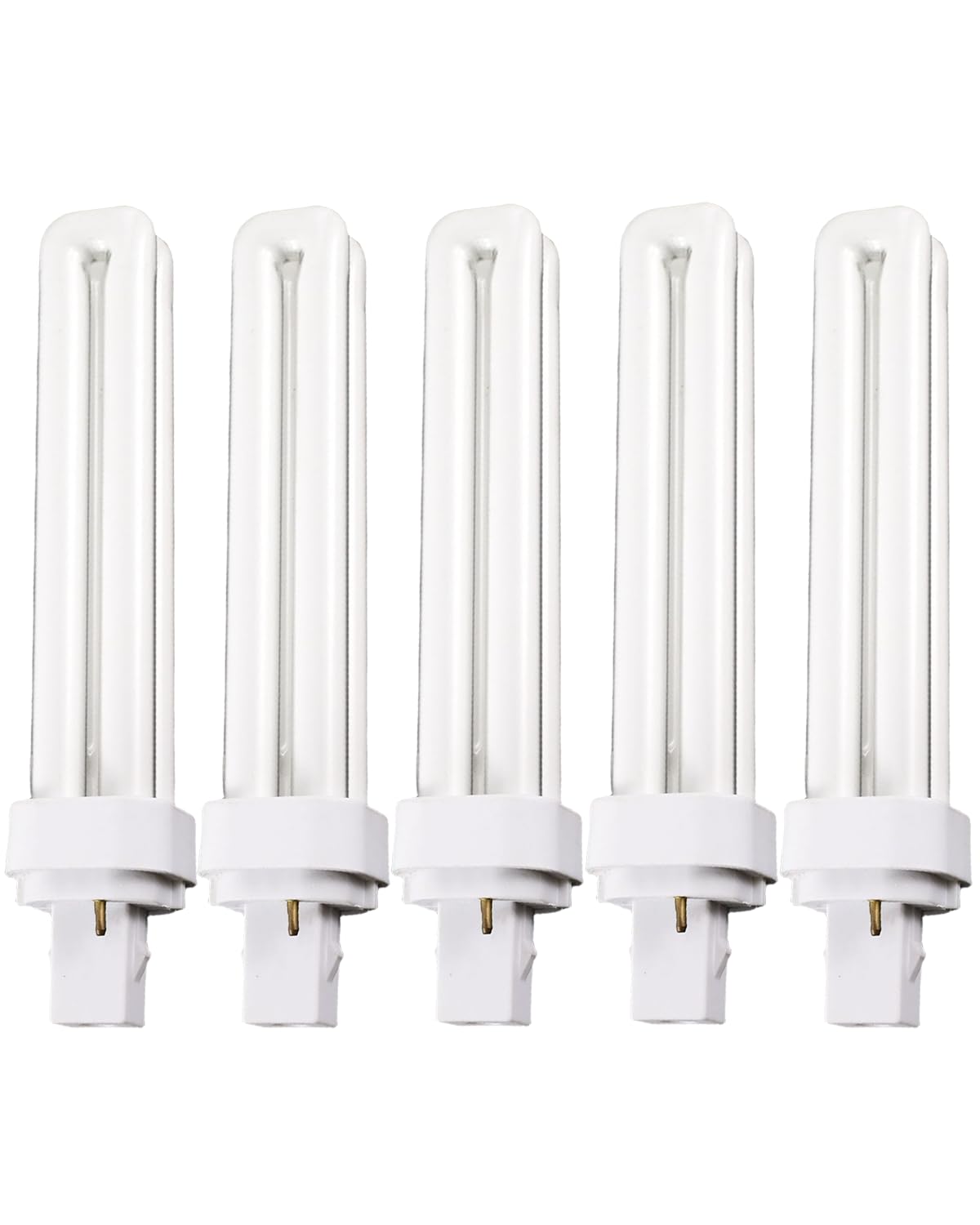 MDLITIN 26W CFL 2 Pin Compact Fluorescent Light, 26W PLC Tube Bulbs 1600LM, Energy Saving G24d-3 Compact Fluorescent Lamp, CFL Light Bulbs 6500K Cool White, Double Turn 2U Tube Pack of 5