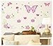 Kappier Pink Butterflies with Flowers and Petals Peel & Stick Wall Decals