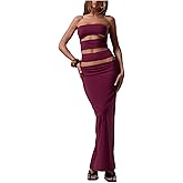 Floerns Women's Cut Out Strapless Tube Dress Sleeveless Party Club Bodycon Dresses