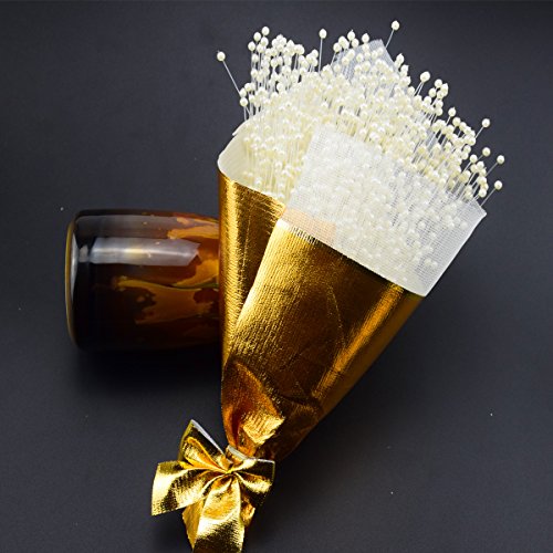 BoJia 100pcs 4mm ABS Pearls String Roll Beads Garland -Wedding Party Decor DIY Accessory for Christmas (Ivory)