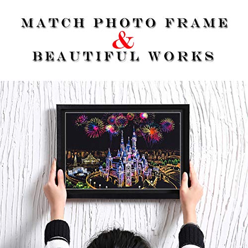 BOTEEN Scratch Painting Rainbow Paper by BOTEEN, Scratch DIY Art Craft City Series Night View Creative Gift, Scratchboard for Adults and Kids ,Craft Kits with 4 Tools&Photo Fram,Size:16''x11'' - Thumbnail 6