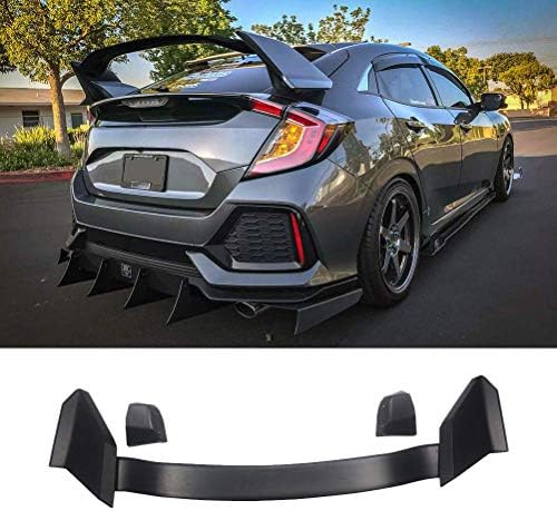 リアウイング ホンダ シビック 16 18 ハッチバック Fc1 Fk7 専用 Fk8 Type R スタイル リアトランクスポイラー リアバンパー プロテクター スポイラー トランクスポイラー トランク スポイラー リヤスポイラー カスタム Abs製 ブラック Pr365 Hr