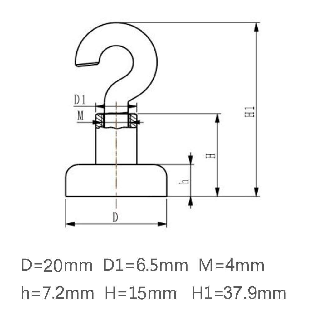 Potente Magnético ganchos, 8 unidades iRoundy Heavy Duty 20lb para colgar de neodimio para almacenamiento y organización