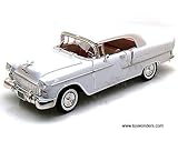 Motormax 1955 Chevy Bel Air Coupe 1/18 Diecast Model Car White