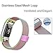 GEAK Bands Compatible with Fitbit Charge 2, Milanese Stainless Steel Replacement Strap Bands with Magnetic Closure for Fit bit Charge 2 Small Colorful