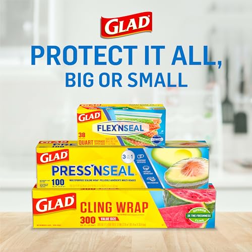 Glad Press'N Seal Plastic Wrap for Food, Griptex Technology, 70 Square Foot Roll (Pack of 1)