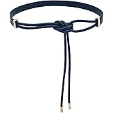 BAOKELAN PU Leather Skinny Belts for Women Knotted Thin Waist Belt for Dresses