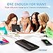 Todamay Power Bank 24000mAh Ultra-Portable Phone Charger External Battery 2.1A Input Port, LED Lights 3 Charging Ports for Smartphone&Other Device, Black