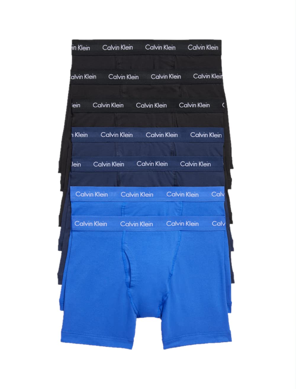 Calvin Klein Men's Cotton Stretch Megapack Boxer Briefs, Blue Multi (7 Pack), M Image