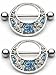 Body Accentz® Nipple Ring Bars Butterfly Flower Body Jewelry Pair 14g gauge HON04
