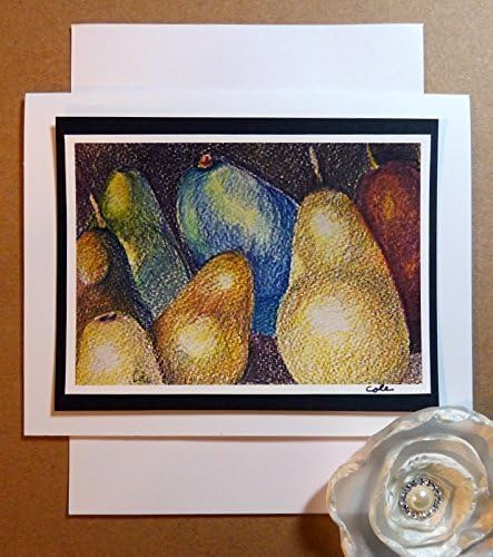 Handmade greeting card, note card,Pears, note, greeting card (EK)