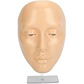Jauarta 5D Silicone Makeup Practice Face Teaching Face Eye Cosmetic Mannequin Board for Cosmetology (White)
