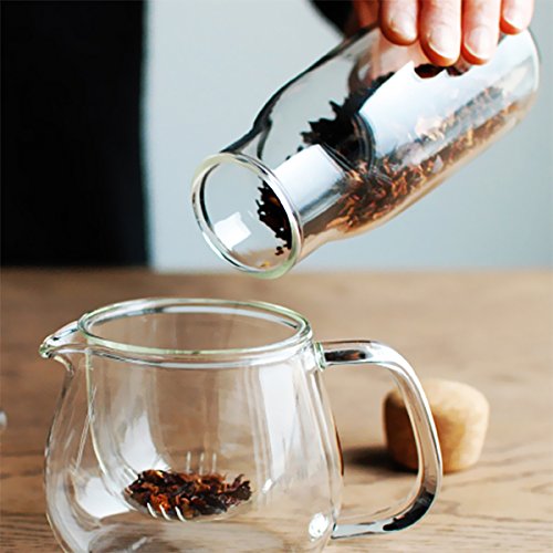 bouti1583 Drip-Free Glass Milk Tea Bottle with Cork Water Pitcher Nuts Seeds Herbs Storage with Stopper Lid