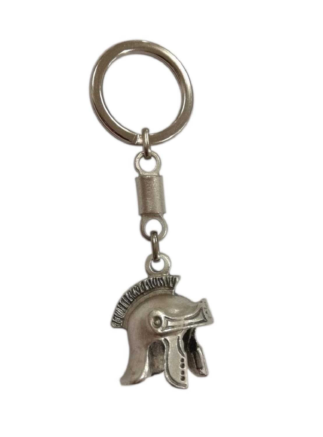 Eurofusioni Keychain Roman Helmet, Silver, Metal, Unisex-Adults