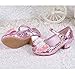 YING LAN Girl's Princess Cosplay Performance Shoes Sequins Wedding Party Dress Shoes Low Heeled Mary Jane