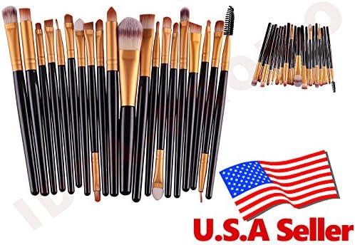 idel-Promo- 20 Pcs Makeup Eye Brushes Cosmetic Set, Foundation Brush, Eye Shadow Brush, Eye Liner Brush, Lip Brush, Mascara Brush, Round Brush, Flat Brush, Concealer Brush