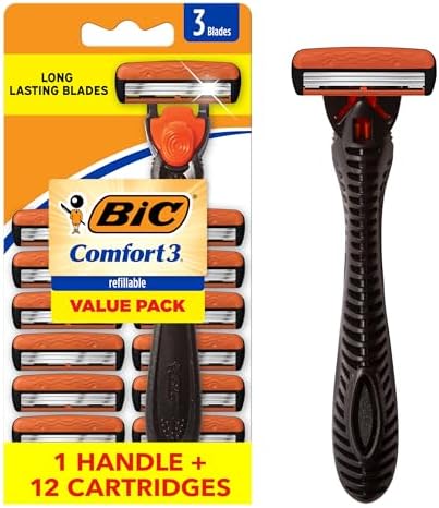 Savdi Razor BIC Comfort 3 Refillable Three-Blade Disposable Razors for Men ...