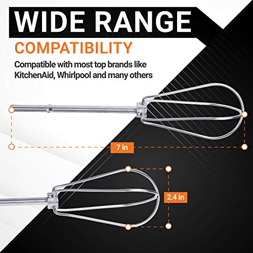 STAINLESS STEEL W10490648 Hand Mixer Turbo Attachment Beaters by