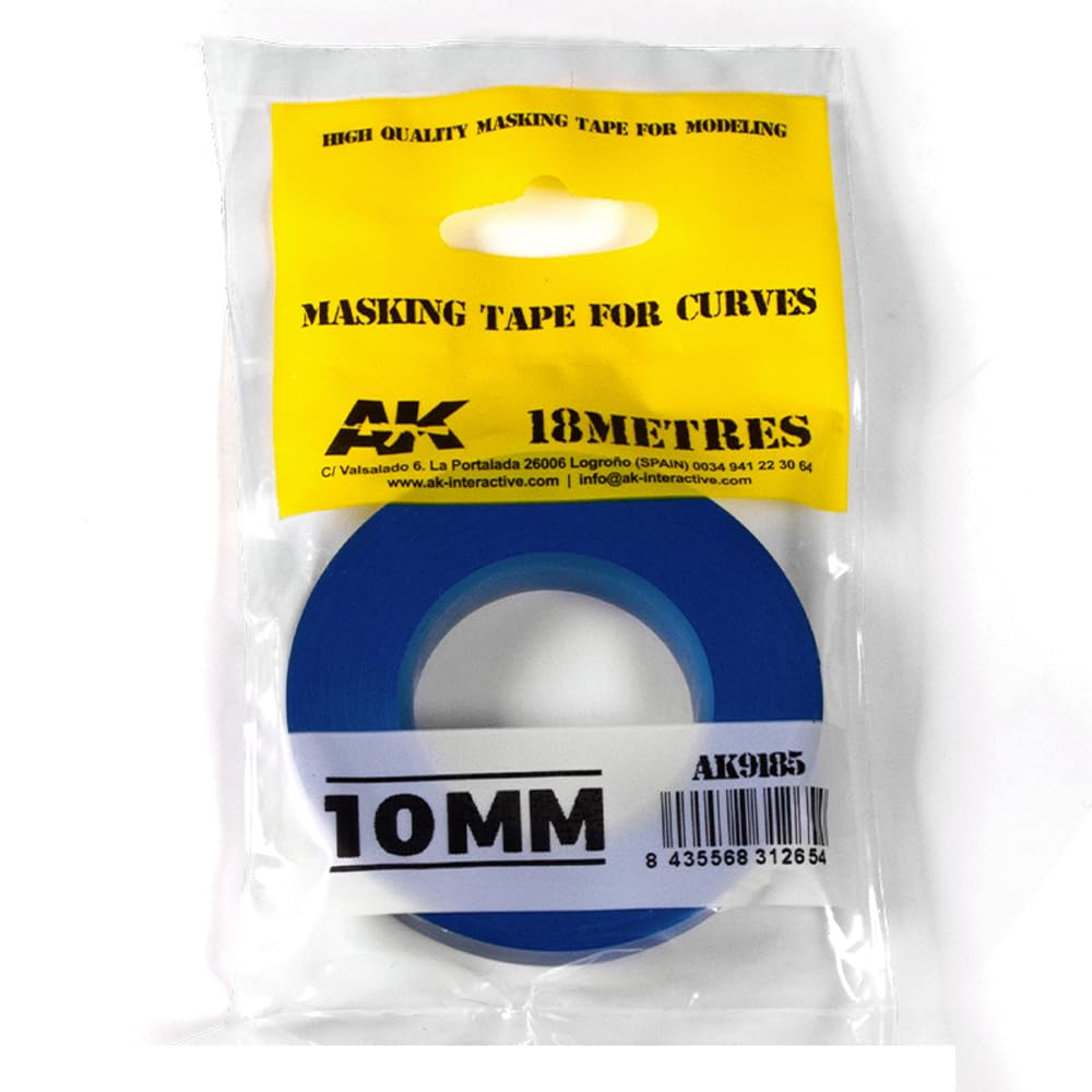 AK Interactive - Masking Tape for Curves 10mm Wide - 18 Metres Length - AK9185