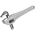 RIDGID 31120 14" Aluminum Offset Pipe Wrench with Narrow Hook Jaw Parallel to Handle for Tight Spaces and Overhead Applications