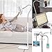 Tablet Stand Cell Phone Stand with Flexible Gooseneck and Stable Base Adjustable 360 Degree Rotating Floor Stand for iPad Within 3.5-10.6 inches (White)