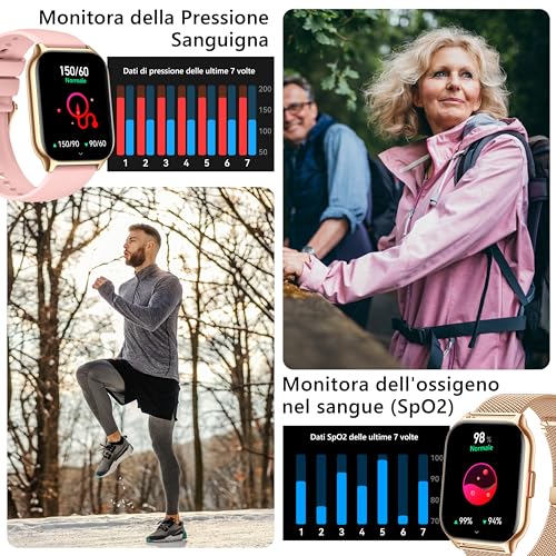 ZOSKVEE Men's Women's Smartwatch, Make / Answer Calls, 2.0 Inches Fitness Watch, 100+ Sport Modes, SpO2 Monitoring/Sleep/Blood Pressure/Heart Rate, Compatible iOS/Android