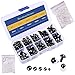 150 Pcs 6-12mm Plastic Safety Eyes with Washers for Doll Making (Black)