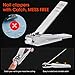 Nail clippers Set Fingernail Clipper & Toenail Clipper with Catcher Slant Edge Nail Cutter Stainless Steel Manicure Kit Twice Sharpened, Silver, opove S3