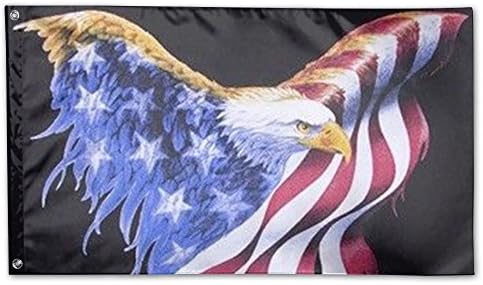 Flying American Flag Eagle Deluxe Flag, 3 X 5', Multicolor.