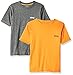 STX Big Boys Active T-Shirt and Packs, 2 Pack -Orange/Gray -TX61, 10/12