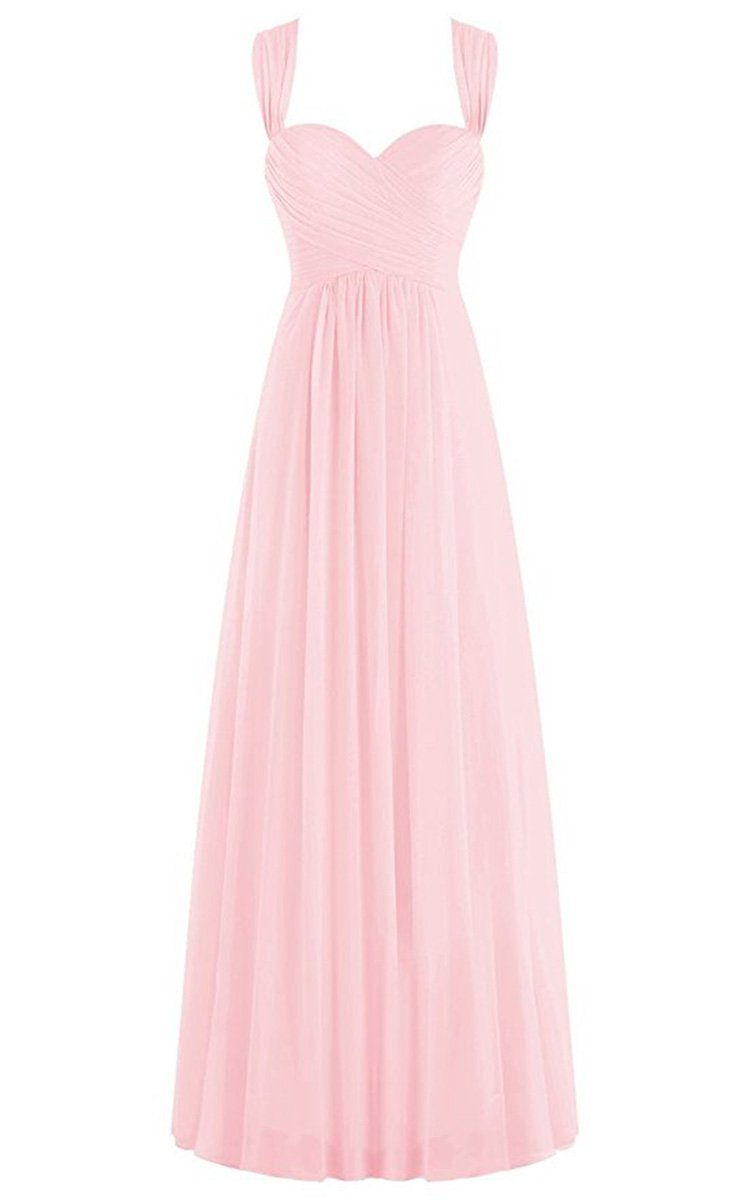 Vantexi-Womens-Double-Straps-Long-Chiffon-Bridesmaid-Dress-Evening-Gown-Pink-22
