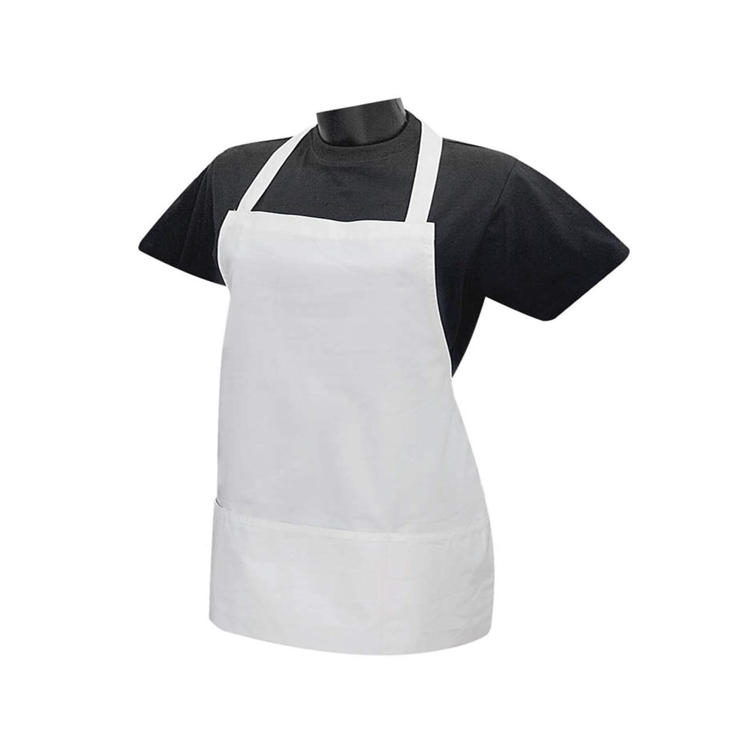 MISEMIYA - Women's Apron with Bib Apron for Home Cleaning Fruit Sink Silver Maitre of Wines - Ref.865 - White, Pack of 1
