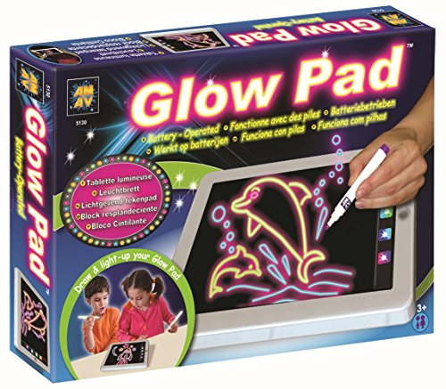 AMAV Glow Pad - Portable Hi-Tech Drawing Board Toy Tablet-size With 7 Interchanging Blinking Colorful Lights