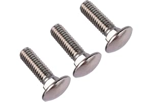 VAMUOEFL 1/2-13 x 1" Carriage Bolts Screws, 18-8 Stainless Steel 304, Round Head, Square Neck, UNC Fully Machine Coarse Threaded,5Pcs